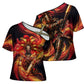 Trinbago Knight Riders Cricket Cross Shoulder Shirt Trinidad and Tobago Fiery Knight Warrior Bat Flame