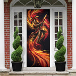 Trinbago Knight Riders Cricket Door Cover Trinidad and Tobago Fiery Knight Warrior Bat Flame