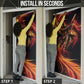 Trinbago Knight Riders Cricket Door Cover Trinidad and Tobago Fiery Knight Warrior Bat Flame