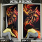 Trinbago Knight Riders Cricket Door Cover Trinidad and Tobago Fiery Knight Warrior Bat Flame
