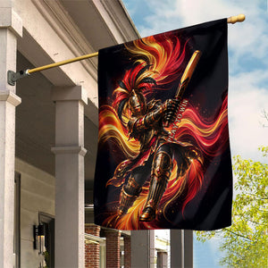 Trinbago Knight Riders Cricket Garden Flag Trinidad and Tobago Fiery Knight Warrior Bat Flame