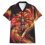 Trinbago Knight Riders Cricket Hawaiian Shirt Trinidad and Tobago Fiery Knight Warrior Bat Flame
