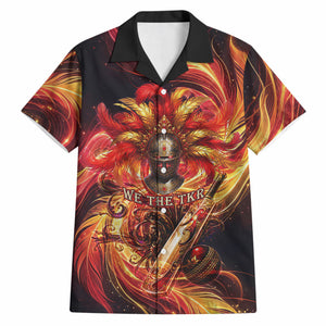 Trinbago Knight Riders Cricket Hawaiian Shirt Trinidad and Tobago Fiery Knight Warrior Bat Flame