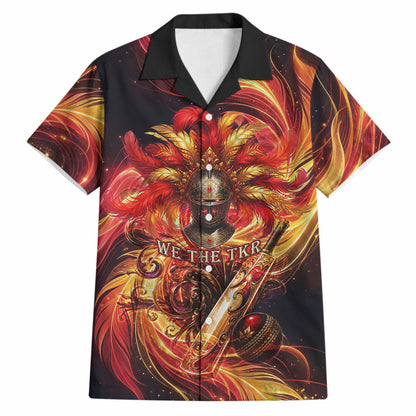 Trinbago Knight Riders Cricket Hawaiian Shirt Trinidad and Tobago Fiery Knight Warrior Bat Flame