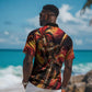 Trinbago Knight Riders Cricket Hawaiian Shirt Trinidad and Tobago Fiery Knight Warrior Bat Flame