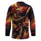 Trinbago Knight Riders Cricket Hockey Jersey Trinidad and Tobago Fiery Knight Warrior Bat Flame