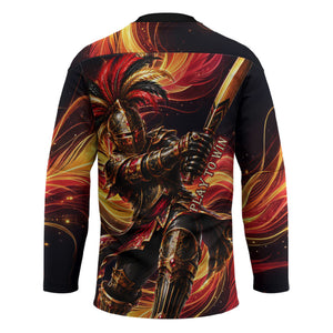 Trinbago Knight Riders Cricket Hockey Jersey Trinidad and Tobago Fiery Knight Warrior Bat Flame