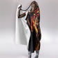 Trinbago Knight Riders Cricket Hooded Blanket Trinidad and Tobago Fiery Knight Warrior Bat Flame