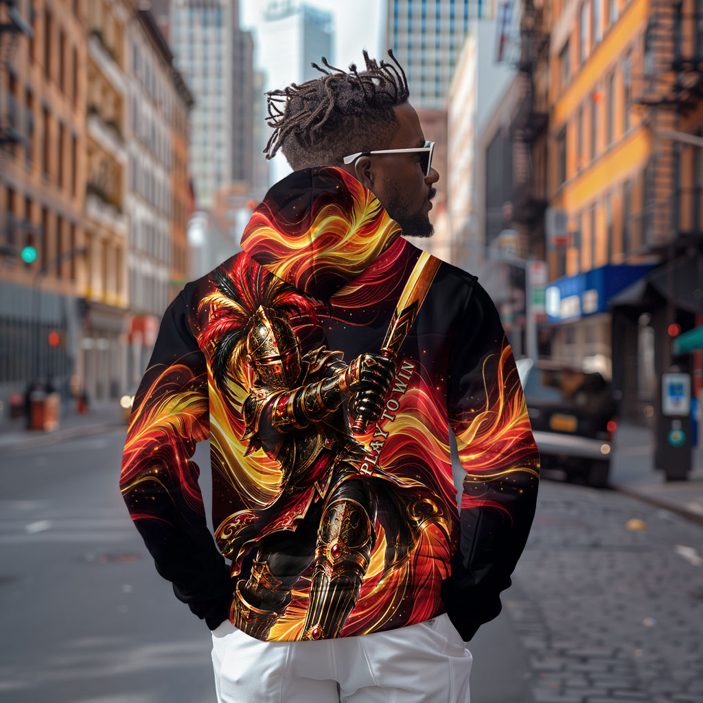 Trinbago Knight Riders Cricket Hoodie Trinidad and Tobago Fiery Knight Warrior Bat Flame
