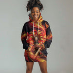 Trinbago Knight Riders Cricket Hoodie Dress Trinidad and Tobago Fiery Knight Warrior Bat Flame