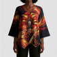 Trinbago Knight Riders Cricket Kimono Sleeve Blouse Trinidad and Tobago Fiery Knight Warrior Bat Flame