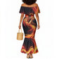 Trinbago Knight Riders Cricket Mermaid Dress Trinidad and Tobago Fiery Knight Warrior Bat Flame