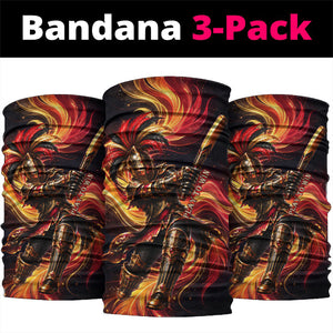 Trinbago Knight Riders Cricket Neck Gaiter Trinidad and Tobago Fiery Knight Warrior Bat Flame