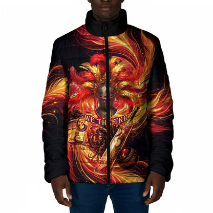 Trinbago Knight Riders Cricket Padded Jacket Trinidad and Tobago Fiery Knight Warrior Bat Flame