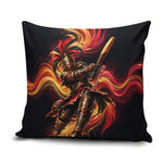 Trinbago Knight Riders Cricket Pillow Cover Trinidad and Tobago Fiery Knight Warrior Bat Flame