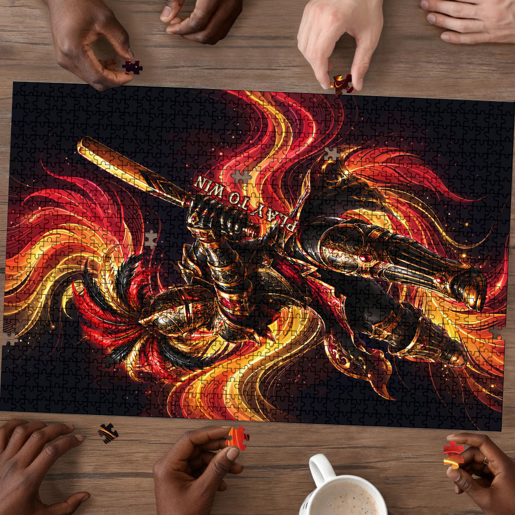 Trinbago Knight Riders Cricket Puzzle Trinidad and Tobago Fiery Knight Warrior Bat Flame