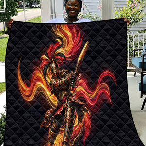 Trinbago Knight Riders Cricket Quilt Trinidad and Tobago Fiery Knight Warrior Bat Flame