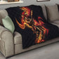Trinbago Knight Riders Cricket Quilt Trinidad and Tobago Fiery Knight Warrior Bat Flame
