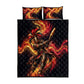 Trinbago Knight Riders Cricket Quilt Bed Set Trinidad and Tobago Fiery Knight Warrior Bat Flame
