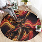 Trinbago Knight Riders Cricket Round Carpet Trinidad and Tobago Fiery Knight Warrior Bat Flame
