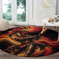 Trinbago Knight Riders Cricket Round Carpet Trinidad and Tobago Fiery Knight Warrior Bat Flame