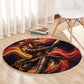 Trinbago Knight Riders Cricket Round Carpet Trinidad and Tobago Fiery Knight Warrior Bat Flame