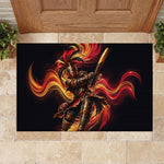 Trinbago Knight Riders Cricket Rubber Doormat Trinidad and Tobago Fiery Knight Warrior Bat Flame