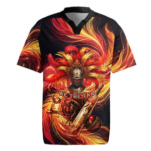 Trinbago Knight Riders Cricket Rugby Jersey Trinidad and Tobago Fiery Knight Warrior Bat Flame