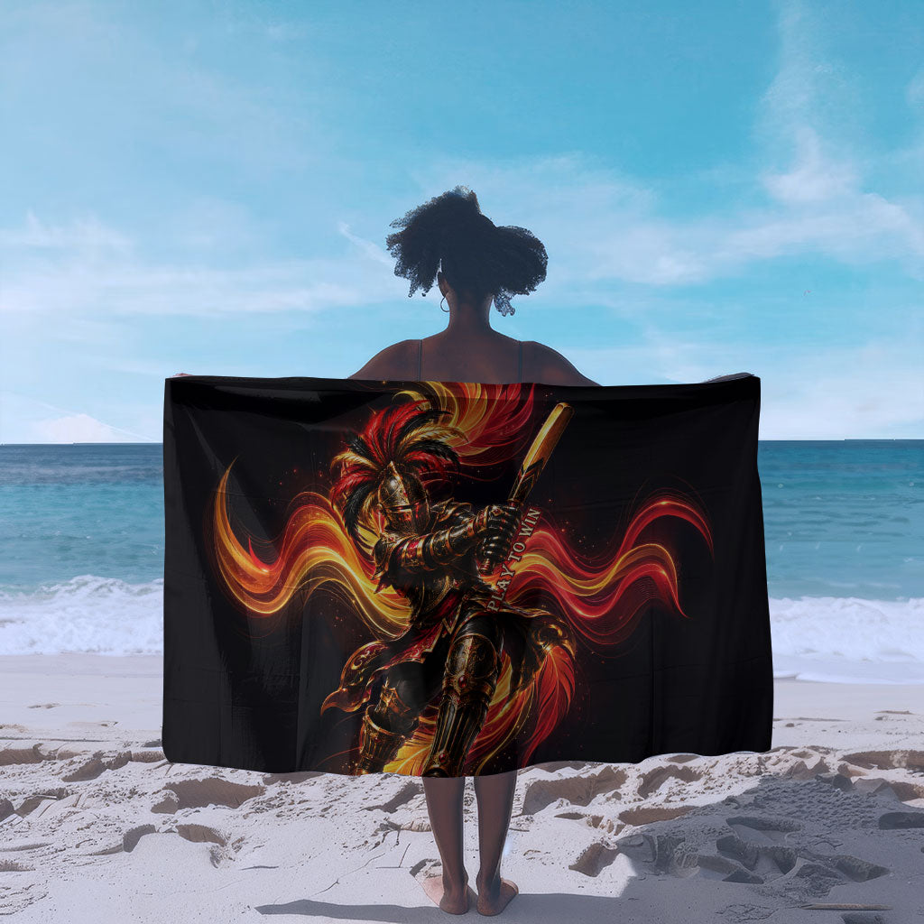 Trinbago Knight Riders Cricket Sarong Trinidad and Tobago Fiery Knight Warrior Bat Flame
