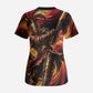 Trinbago Knight Riders Cricket Scrub Top Trinidad and Tobago Fiery Knight Warrior Bat Flame
