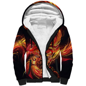Trinbago Knight Riders Cricket Sherpa Hoodie Trinidad and Tobago Fiery Knight Warrior Bat Flame