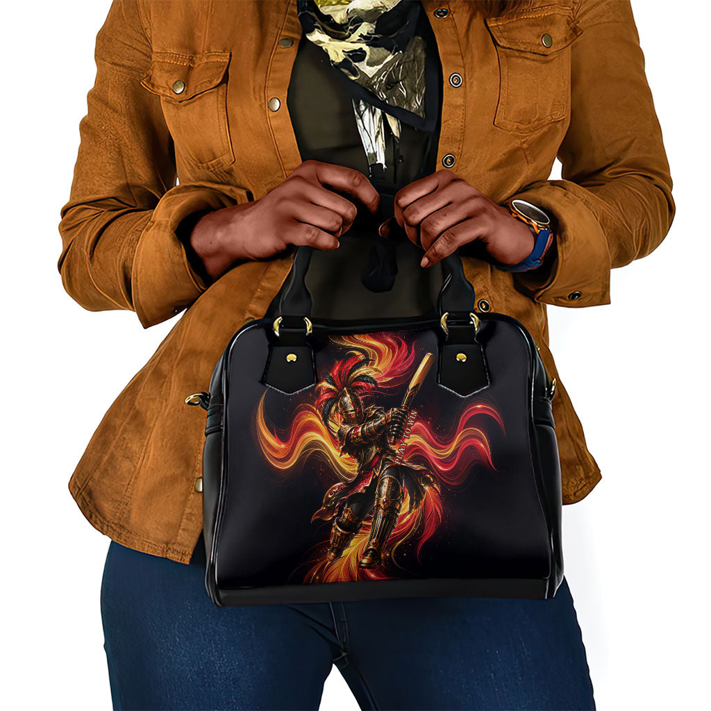 Trinbago Knight Riders Cricket Shoulder Handbag Trinidad and Tobago Fiery Knight Warrior Bat Flame
