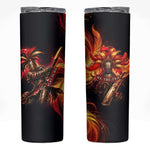 Trinbago Knight Riders Cricket Skinny Tumbler Trinidad and Tobago Fiery Knight Warrior Bat Flame