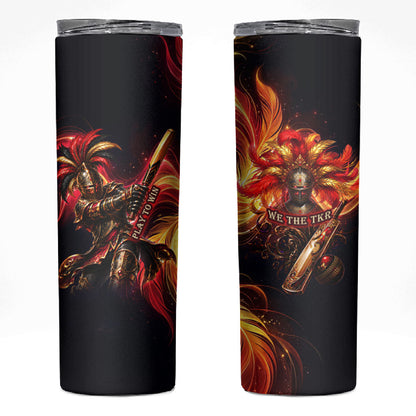 Trinbago Knight Riders Cricket Skinny Tumbler Trinidad and Tobago Fiery Knight Warrior Bat Flame