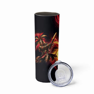 Trinbago Knight Riders Cricket Skinny Tumbler Trinidad and Tobago Fiery Knight Warrior Bat Flame