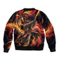 Trinbago Knight Riders Cricket Sleeve Zip Bomber Jacket Trinidad and Tobago Fiery Knight Warrior Bat Flame