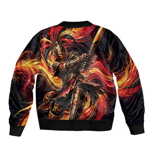 Trinbago Knight Riders Cricket Sleeve Zip Bomber Jacket Trinidad and Tobago Fiery Knight Warrior Bat Flame