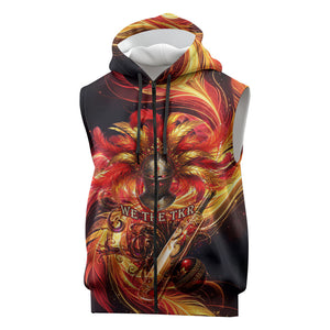 Trinbago Knight Riders Cricket Sleeveless Zip Hoodie Trinidad and Tobago Fiery Knight Warrior Bat Flame
