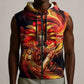 Trinbago Knight Riders Cricket Sleeveless Zip Hoodie Trinidad and Tobago Fiery Knight Warrior Bat Flame