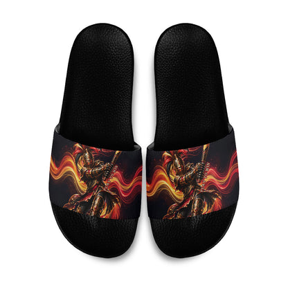 Trinbago Knight Riders Cricket Slide Sandals Trinidad and Tobago Fiery Knight Warrior Bat Flame