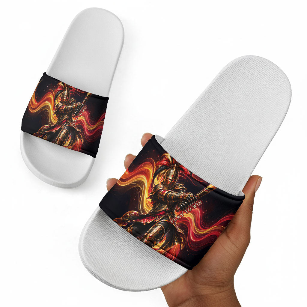 Trinbago Knight Riders Cricket Slide Sandals Trinidad and Tobago Fiery Knight Warrior Bat Flame