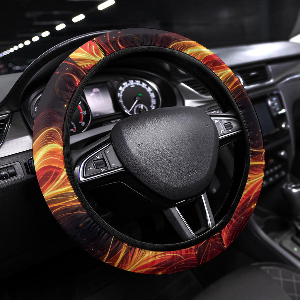 Trinbago Knight Riders Cricket Steering Wheel Cover Trinidad and Tobago Fiery Knight Warrior Bat Flame