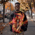 Trinbago Knight Riders Cricket Sweatshirt Trinidad and Tobago Fiery Knight Warrior Bat Flame