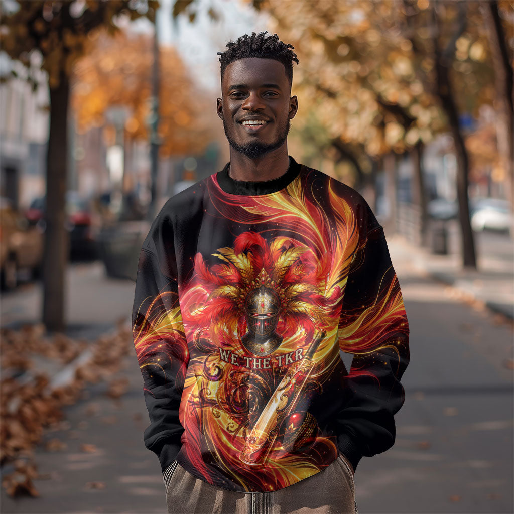 Trinbago Knight Riders Cricket Sweatshirt Trinidad and Tobago Fiery Knight Warrior Bat Flame