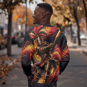 Trinbago Knight Riders Cricket Sweatshirt Trinidad and Tobago Fiery Knight Warrior Bat Flame