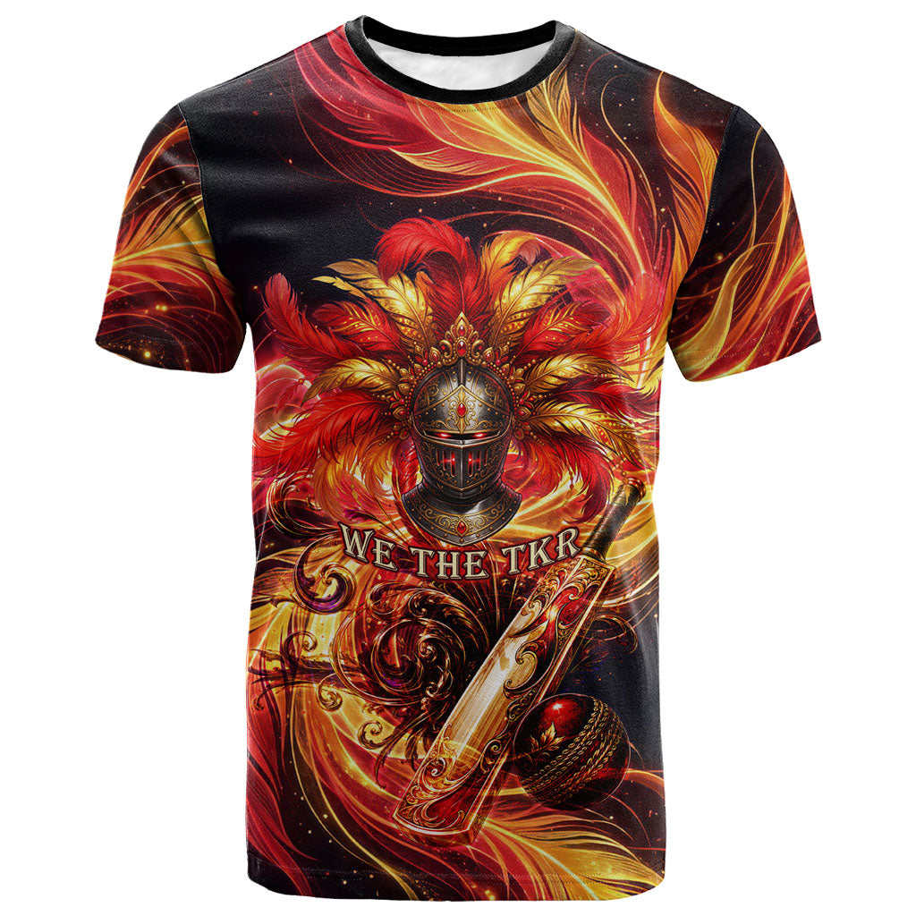 Trinbago Knight Riders Cricket T shirt Trinidad and Tobago Fiery Knight Warrior Bat Flame