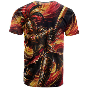 Trinbago Knight Riders Cricket T shirt Trinidad and Tobago Fiery Knight Warrior Bat Flame