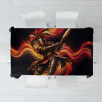 Trinbago Knight Riders Cricket Tablecloth Trinidad and Tobago Fiery Knight Warrior Bat Flame