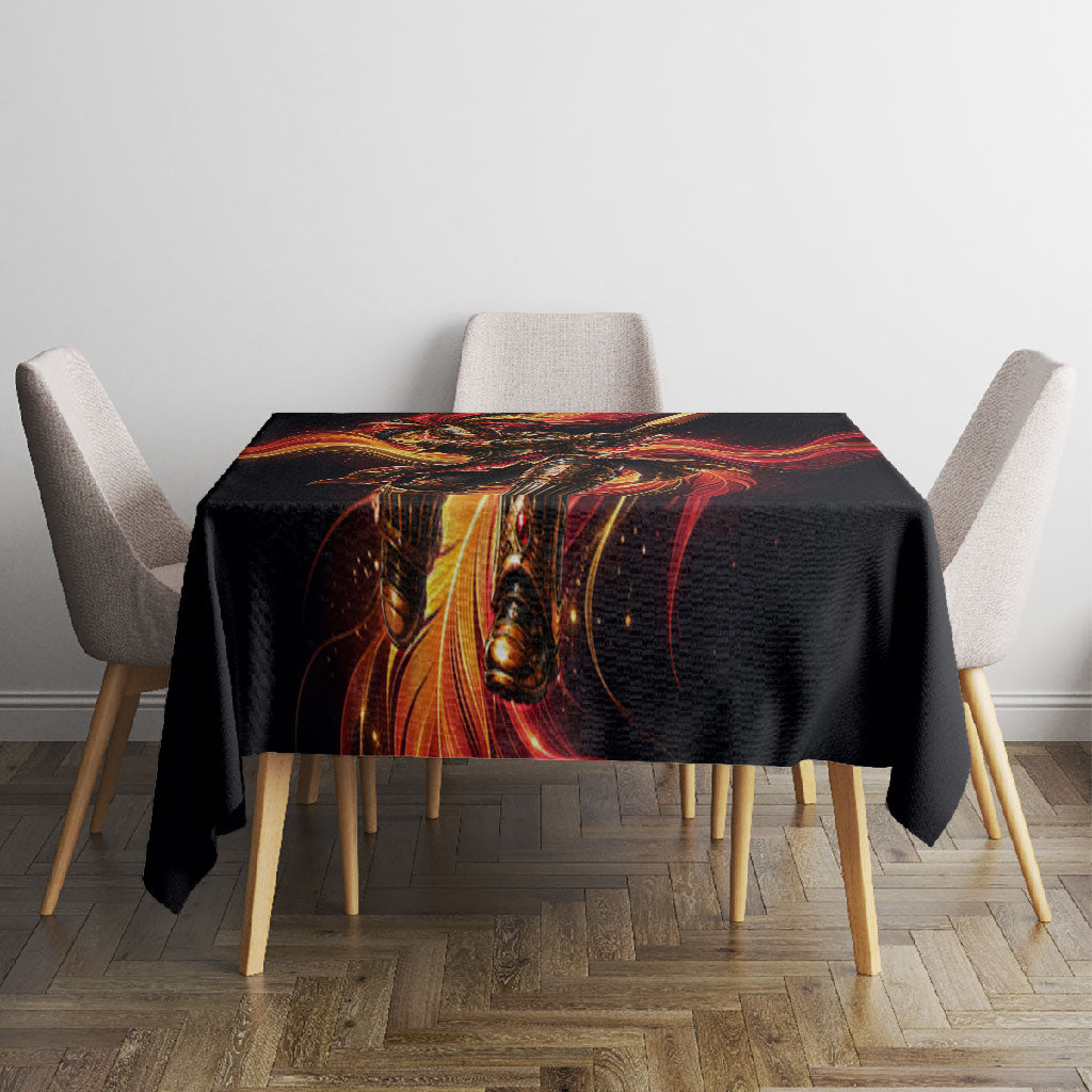 Trinbago Knight Riders Cricket Tablecloth Trinidad and Tobago Fiery Knight Warrior Bat Flame