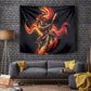Trinbago Knight Riders Cricket Tapestry Trinidad and Tobago Fiery Knight Warrior Bat Flame